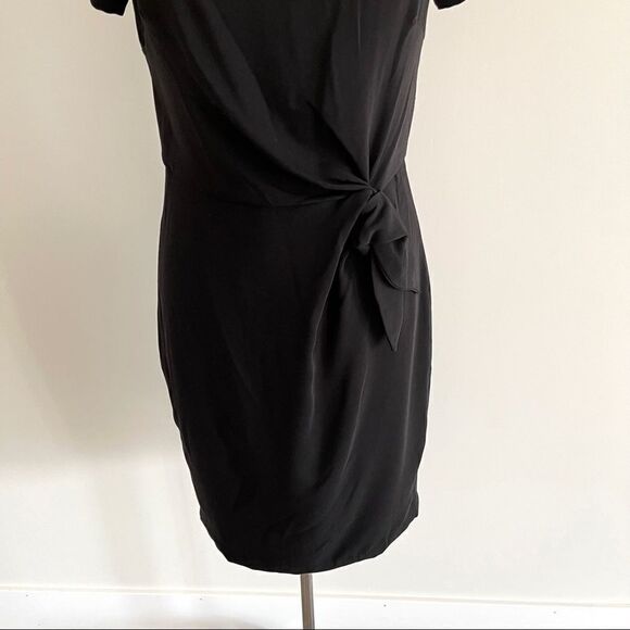 JS Collection Black Cap Sleeve Waist Black Dress - Picture 3 of 9